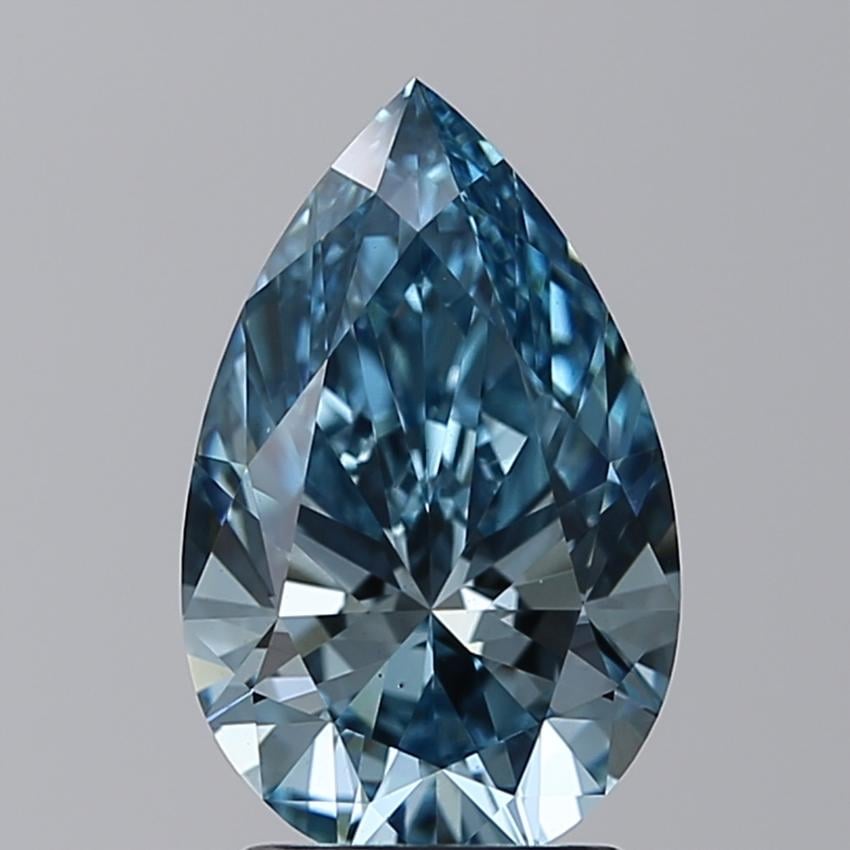 2.01 Ct. Fancy Vivid Blue Pear Lab Grown Diamond