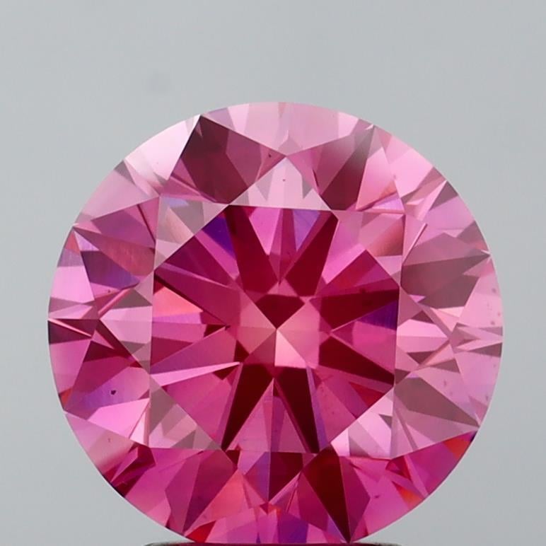 3.04 Ct. Fancy Vivid Pink Round Lab Grown Diamond