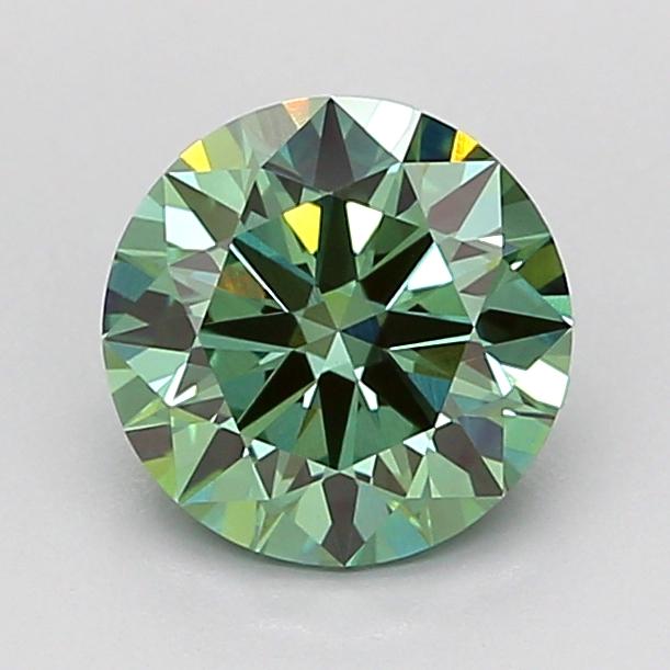 1.36 Ct. Fancy Vivid Green Round Lab Grown Diamond