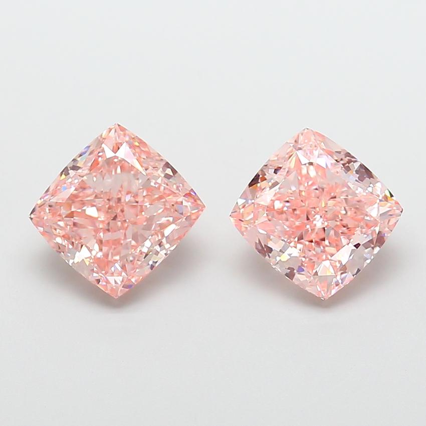 4.18 Ct. Fancy Intense  Pink Cushion Lab Grown Diamond
