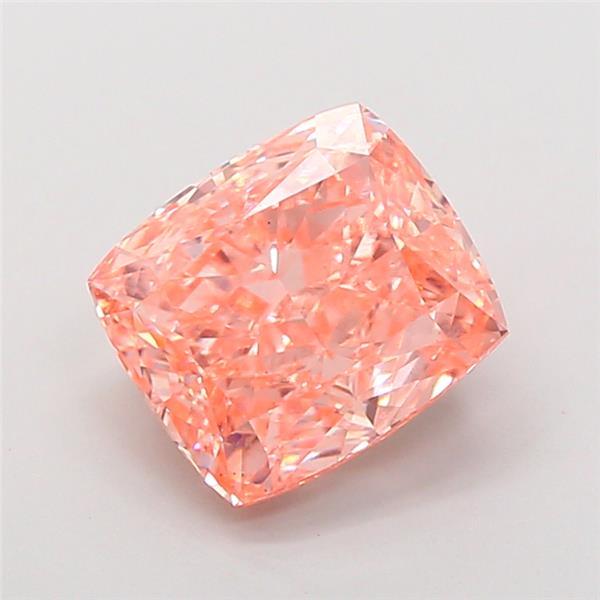 3.07 Ct. Fancy Vivid Pink Cushion Lab Grown Diamond