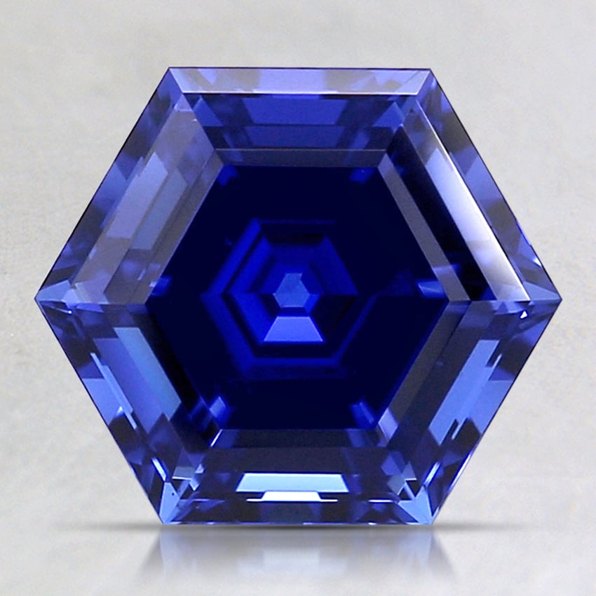 9mm Blue Hexagon Lab Grown Sapphire