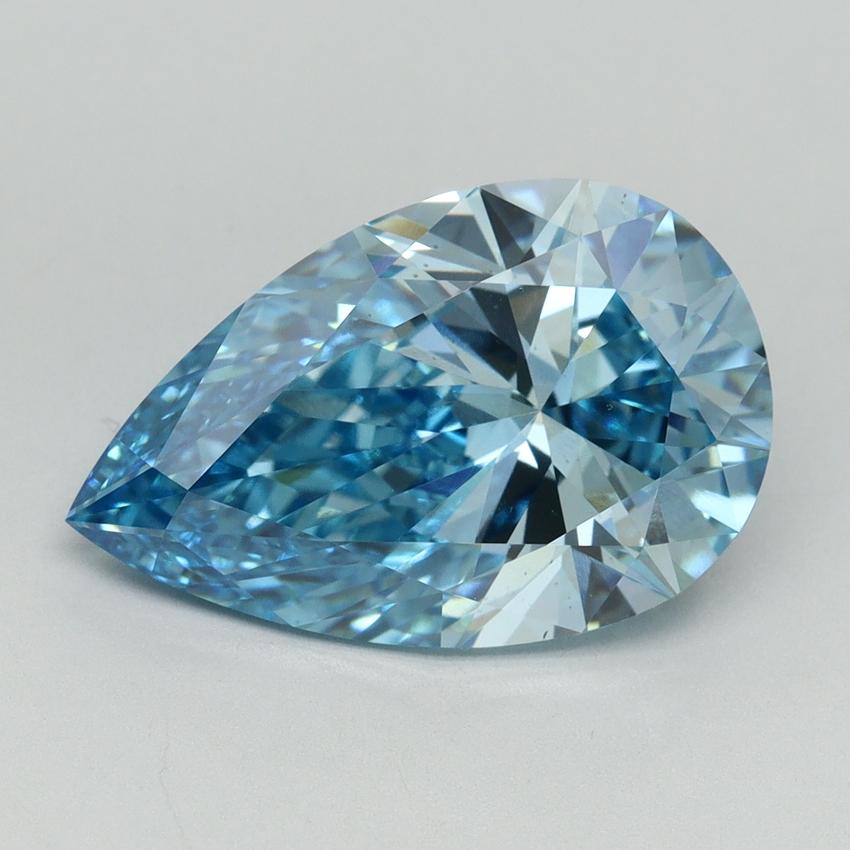 5.53 Ct. Fancy Vivid Blue Pear Lab Grown Diamond