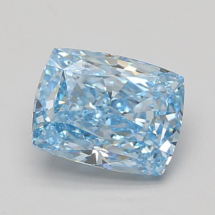 3.04 Ct. Fancy Vivid Blue Cushion Lab Grown Diamond
