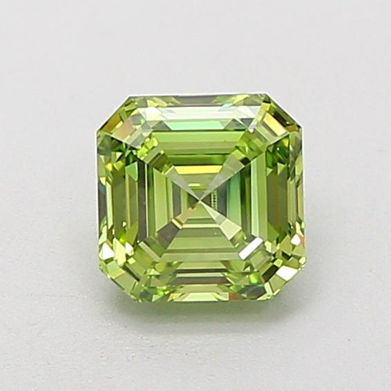 1.02 Ct. Fancy Vivid Green Asscher Lab Grown Diamond