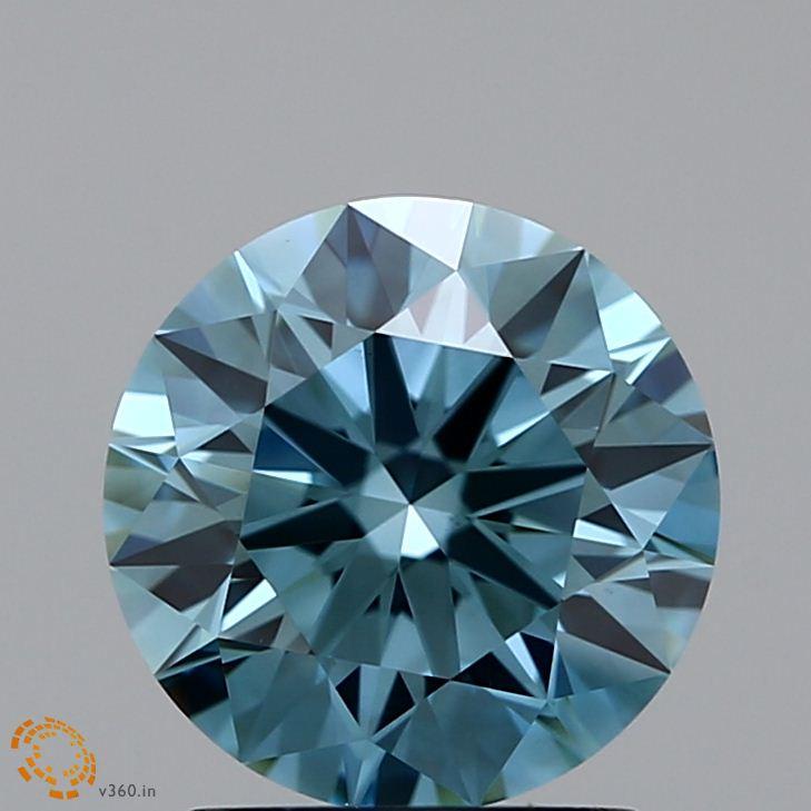 1.53 Ct. Fancy Intense Green Round Lab Grown Diamond