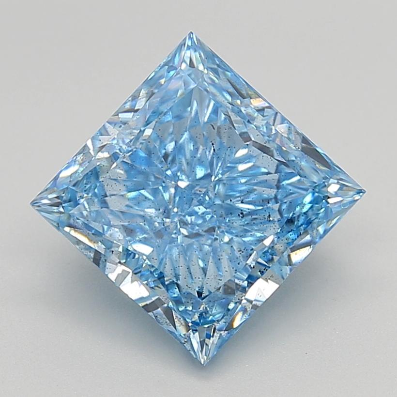 3.83 Ct. Fancy Vivid Blue Princess Lab Grown Diamond