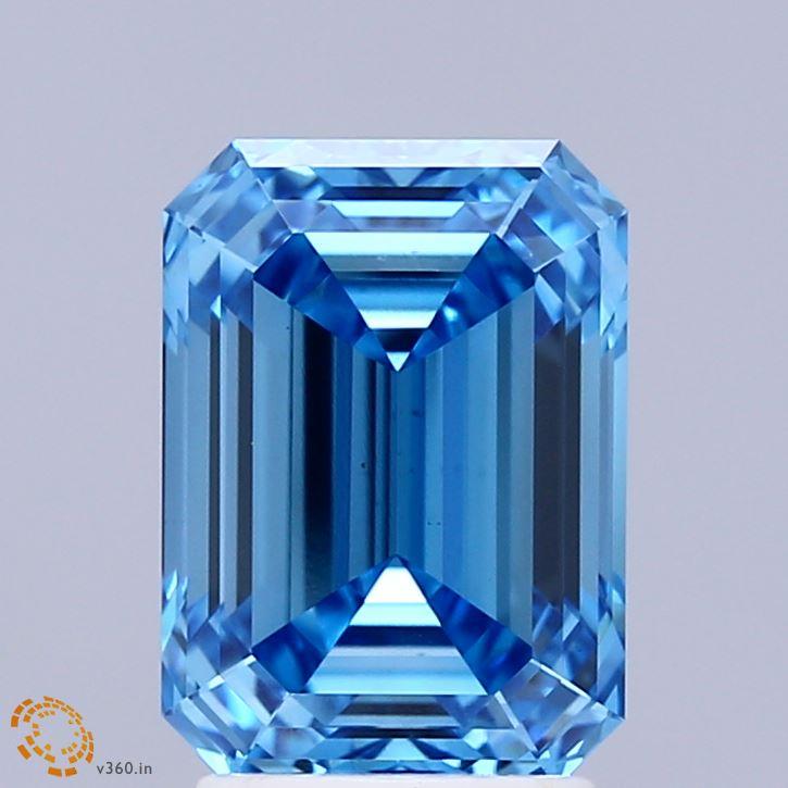 3.10 Ct. Fancy Vivid Blue Emerald Lab Grown Diamond