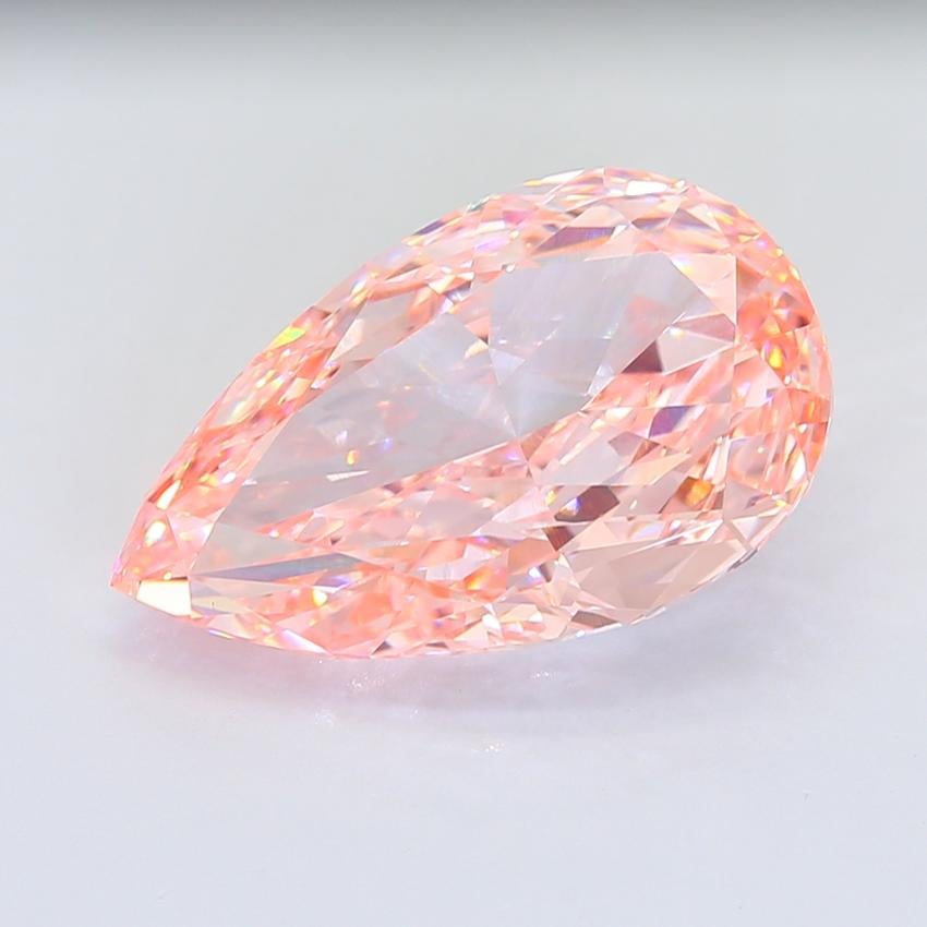 14.07 Ct. Fancy Intense Pink Pear Lab Grown Diamond