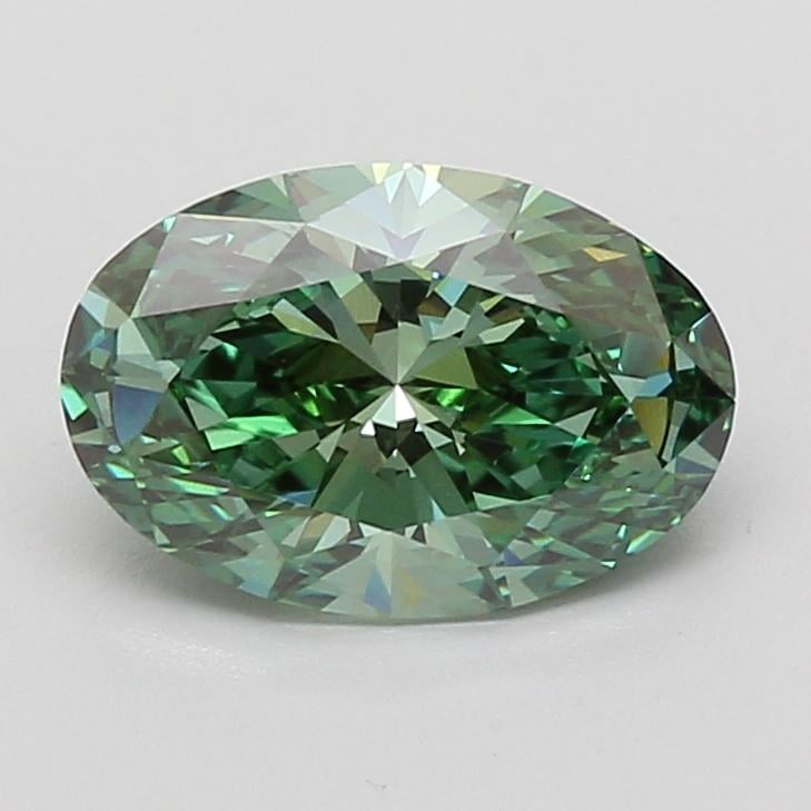 2.09 Ct. Fancy Vivid Green Oval Lab Grown Diamond