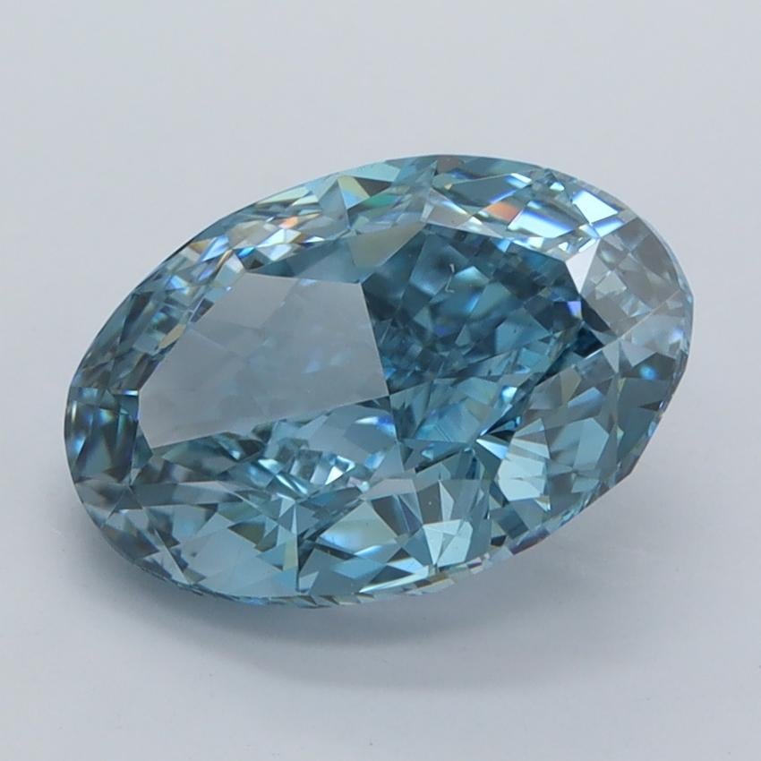 3.00 Ct. Fancy Vivid  Blue Oval Lab Grown Diamond