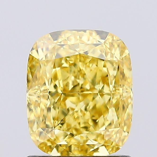 1.30 Ct. Fancy Vivid  Yellow Cushion Lab Grown Diamond