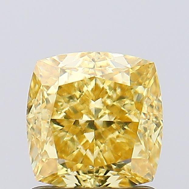 1.60 Ct. Fancy Vivid Yellow Cushion Lab Grown Diamond