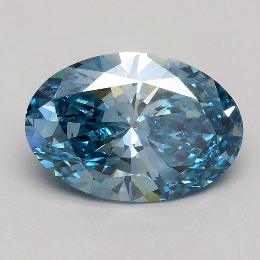 1.52 Ct. Fancy Vivid Blue Oval Lab Grown Diamond