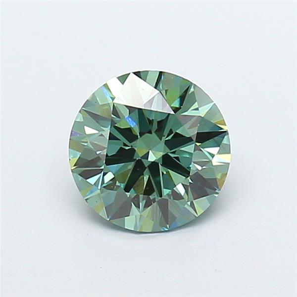 1.21 Ct. Fancy Vivid  Green Round Lab Grown Diamond