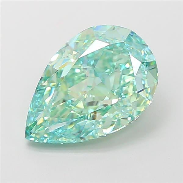 3.09 Ct. Fancy Vivid  Green Pear Lab Grown Diamond