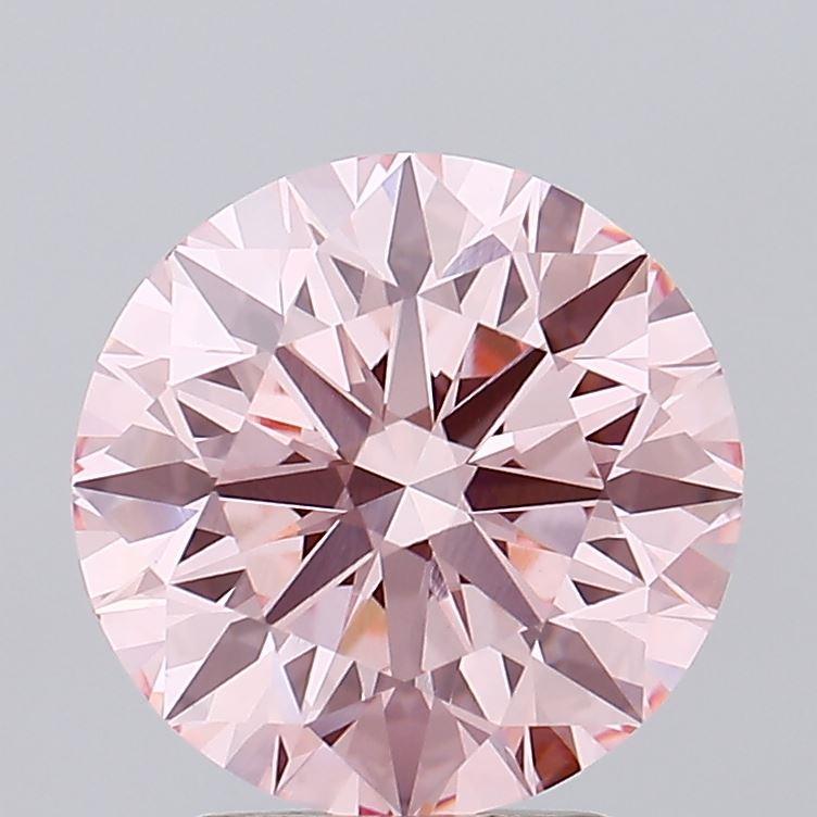 2.96 Ct. Fancy Intense Pink Round Lab Grown Diamond