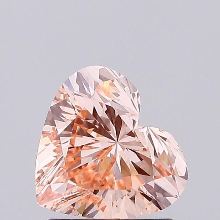 1.27 Ct. Fancy Intense Pinkish Orange Heart Lab Grown Diamond