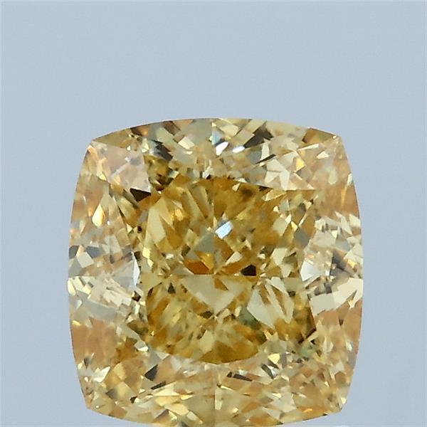 1.77 Ct. Fancy Vivid Yellow Cushion Lab Grown Diamond