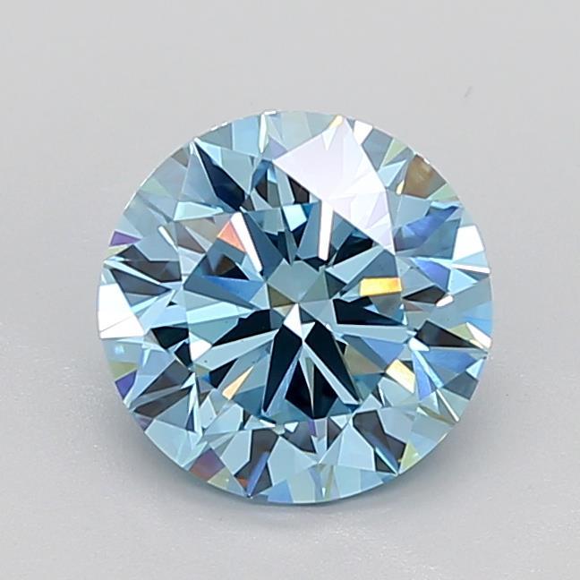 3.72 Ct. Fancy Vivid Blue Round Lab Grown Diamond