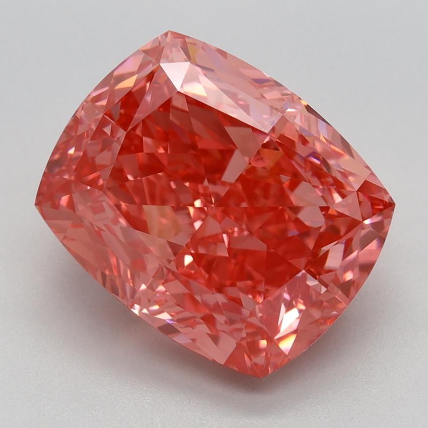 5.17 Ct. Fancy Vivid Pink Cushion Lab Grown Diamond