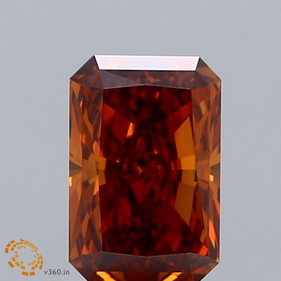 0.96 Ct. Fancy Deep Orange Radiant Lab Grown Diamond