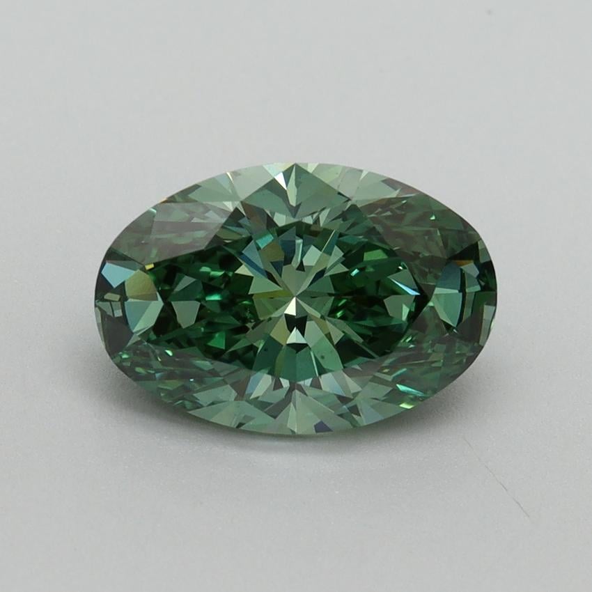 2.04 Ct. Fancy Vivid Green Oval Lab Grown Diamond