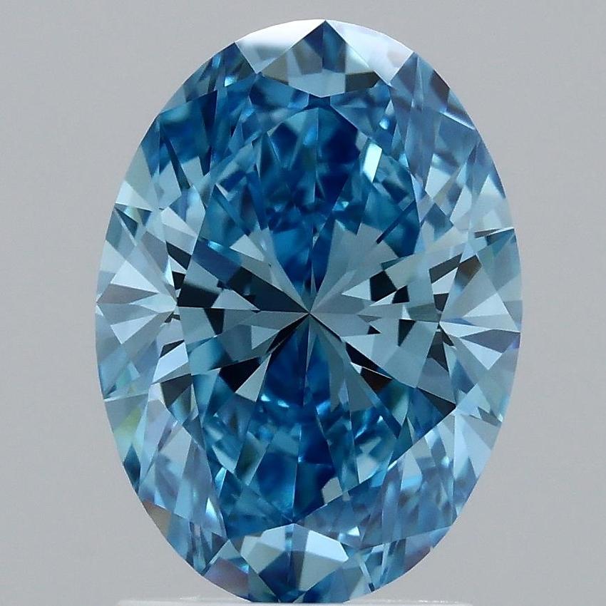 1.91 Ct. Fancy Vivid Blue Oval Lab Grown Diamond