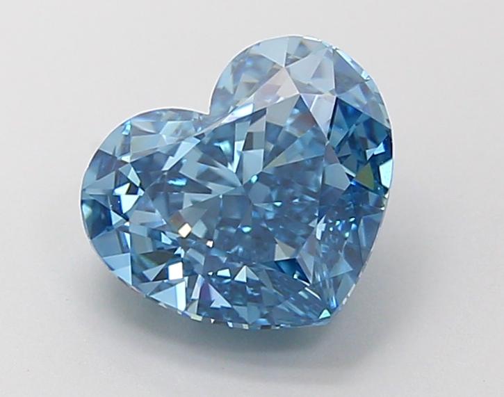 2.18 Ct. Fancy Vivid Blue Heart Lab Grown Diamond