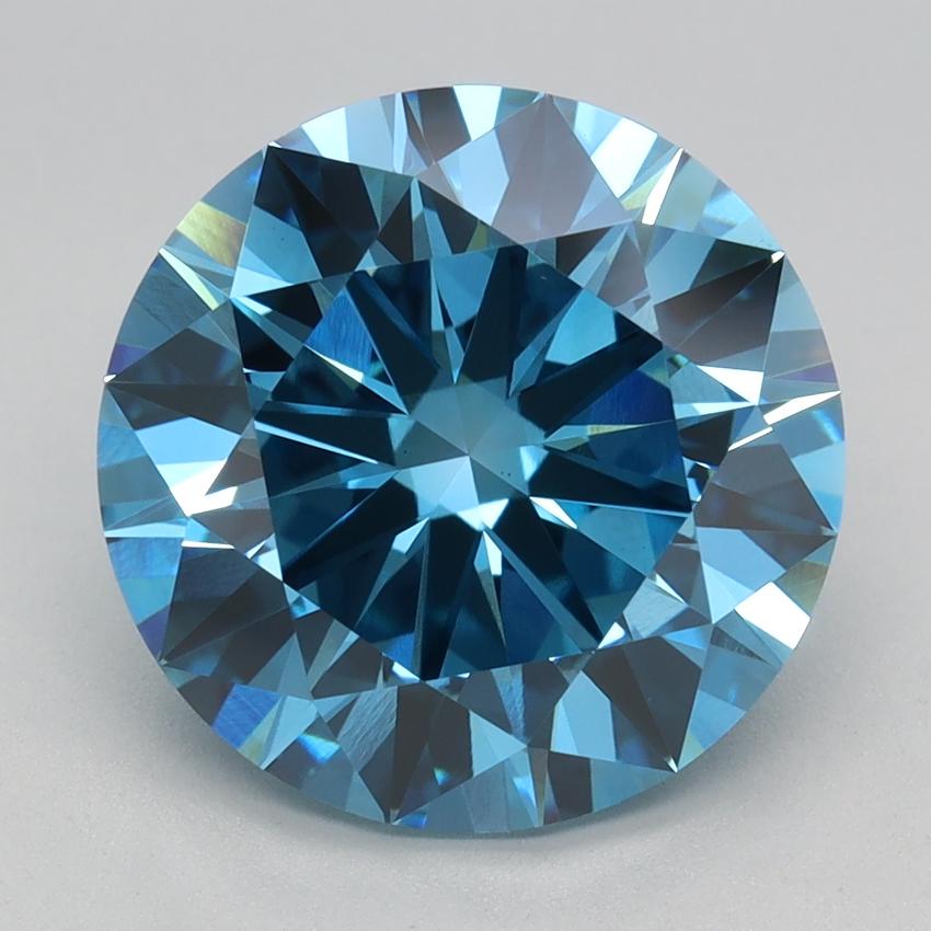 4.04 Ct. Fancy Vivid Blue Round Lab Grown Diamond