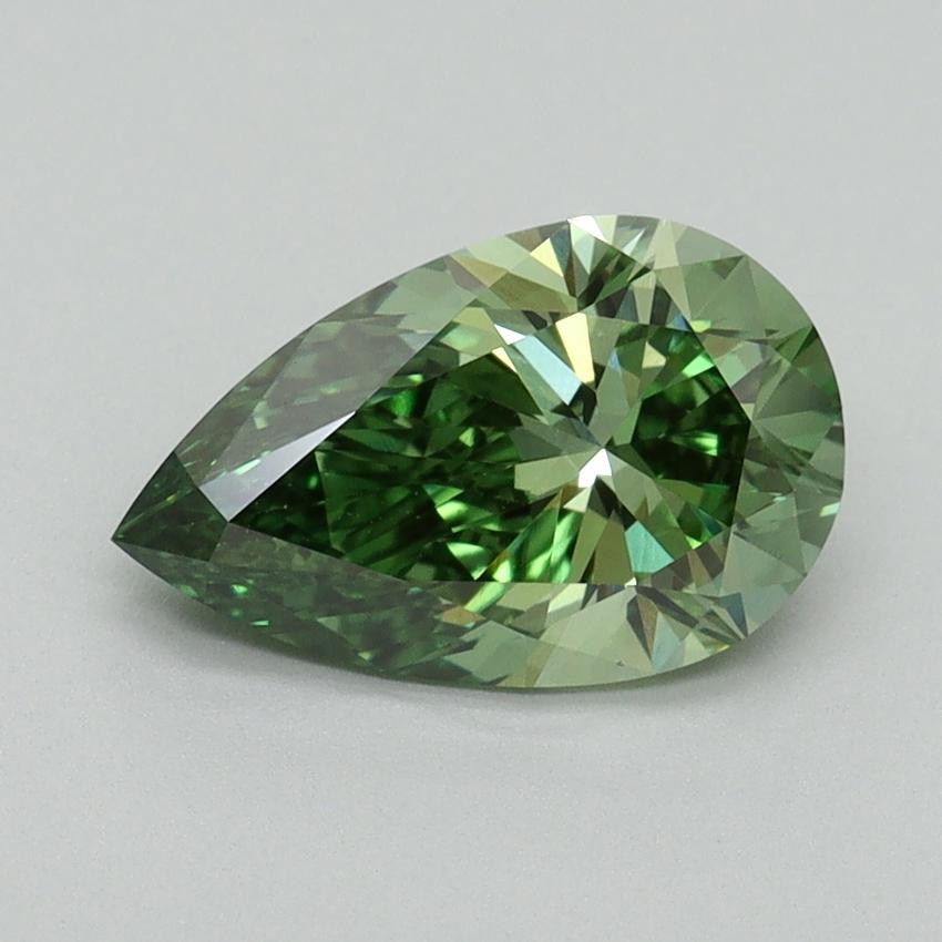 1.60 Ct. Fancy Vivid Pacific Green Pear Lab Grown Diamond