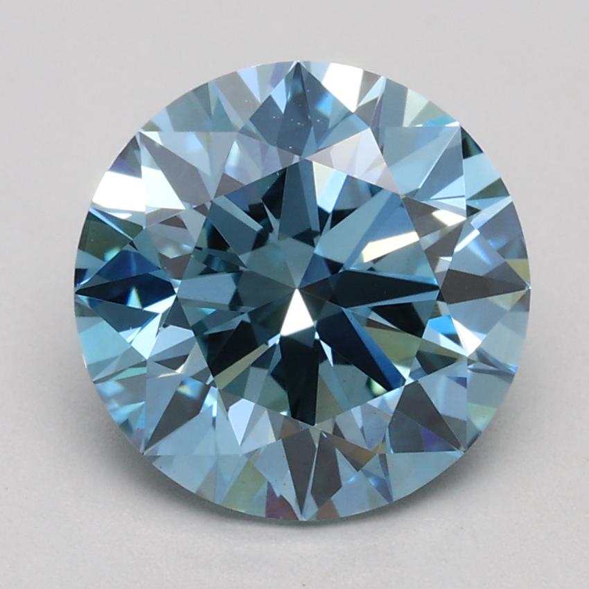 2.04 Ct. Fancy Vivid Blue Round Lab Grown Diamond