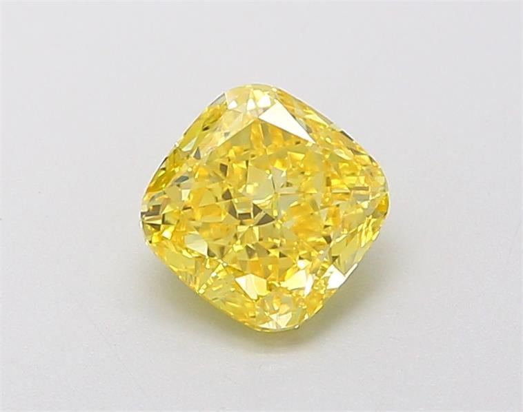 1.02 Ct. Fancy Vivid  Yellow Cushion Lab Grown Diamond