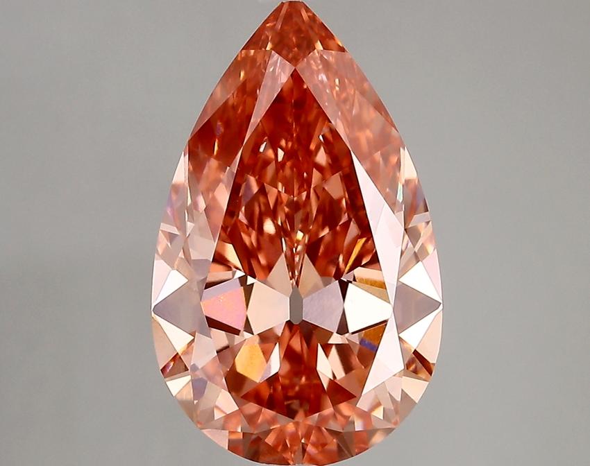 4.12 Ct. Fancy Vivid Pink Pear Lab Grown Diamond