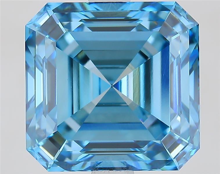 4.09 Ct. Fancy Vivid  Blue Asscher Lab Grown Diamond