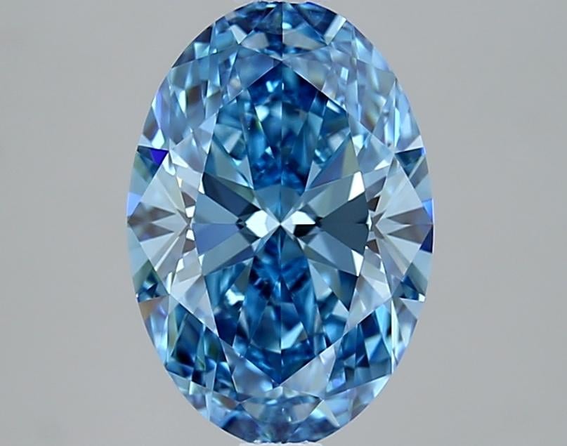 2.01 Ct. Fancy Vivid Blue Oval Lab Grown Diamond