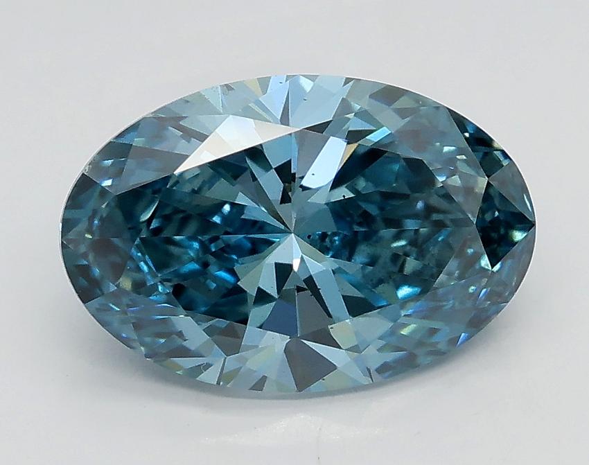 2.04 Ct. Fancy Vivid Blue Oval Lab Grown Diamond