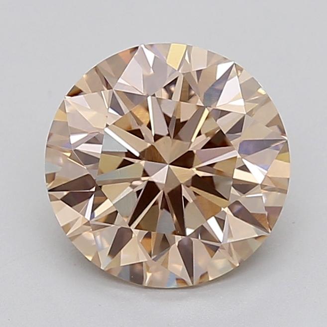 3.04 Ct. Light  Brown Round Lab Grown Diamond