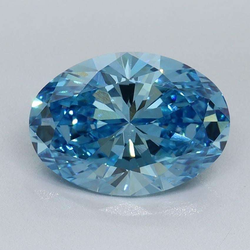 2.20 Ct. Fancy Vivid Malibu Blue Oval Lab Grown Diamond