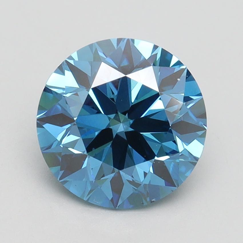 2.01 Ct. Fancy Vivid Blue Round Lab Grown Diamond