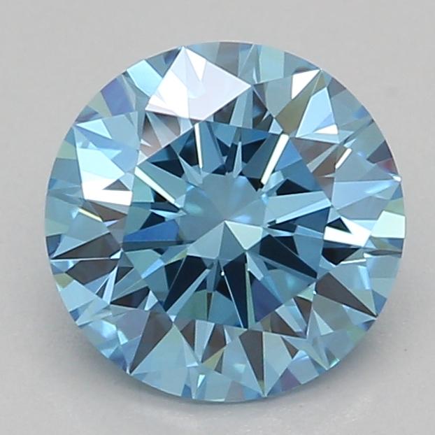 0.73 Ct. Fancy Vivid Blue Round Lab Grown Diamond