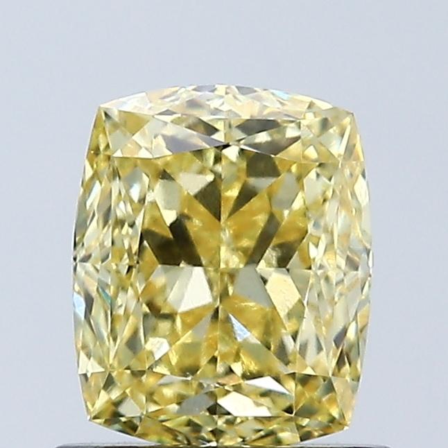 1.10 Ct. Fancy Vivid Yellow Cushion Lab Grown Diamond