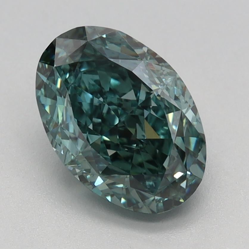 1.55 Ct. Fancy Vivid Green Oval Lab Grown Diamond