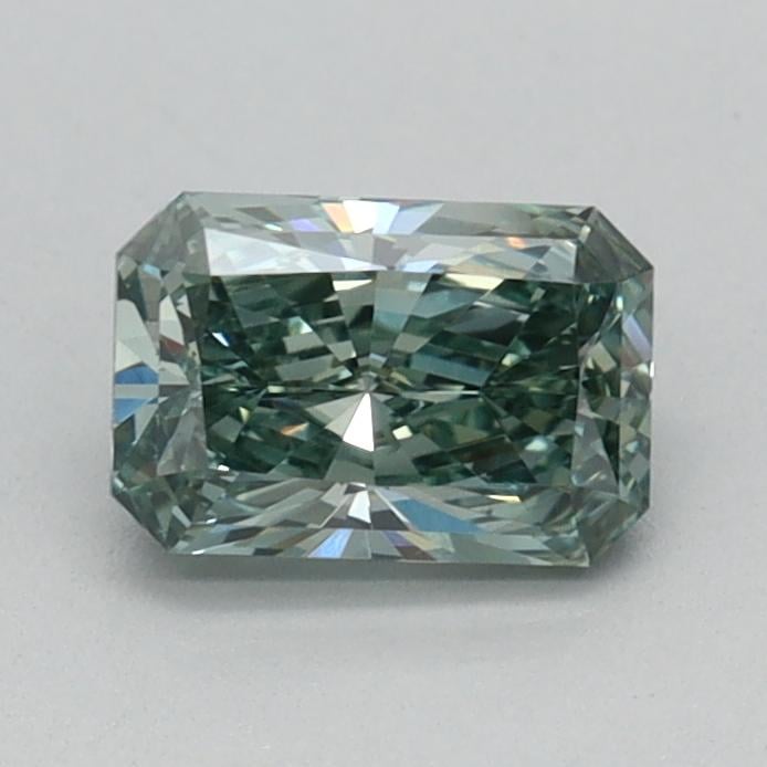 0.54 Ct. Fancy Vivid Bluish Green Radiant Lab Grown Diamond