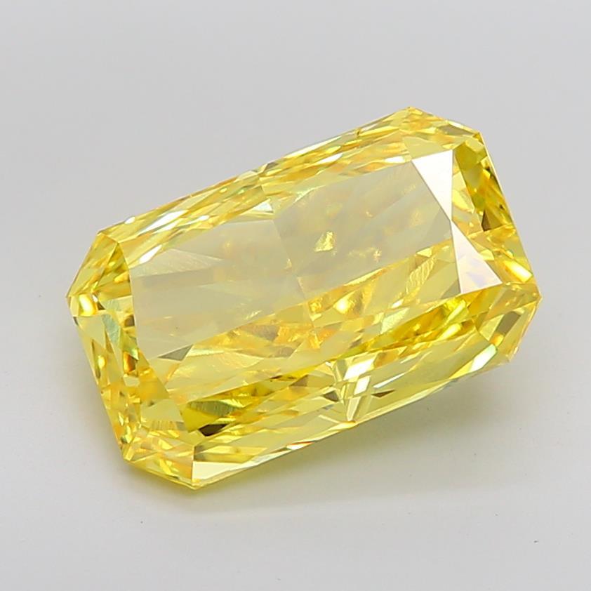 8.22 Ct. Fancy Vivid Yellow Radiant Lab Grown Diamond