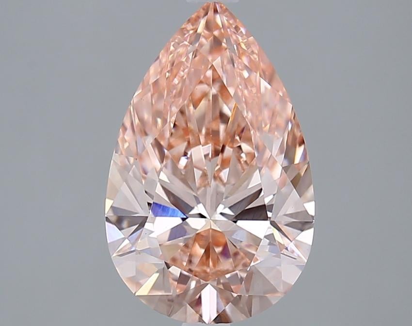 3.01 Ct. Fancy Vivid  Pink Pear Lab Grown Diamond