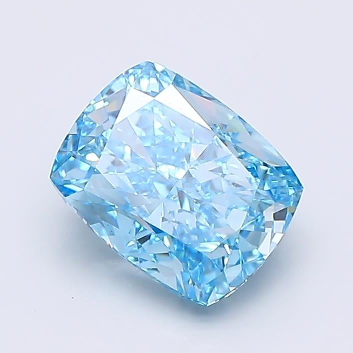 2.01 Ct. Fancy Vivid Blue Cushion Lab Grown Diamond