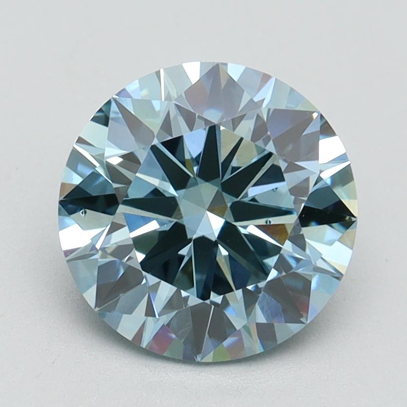 2.08 Ct. Fancy Vivid Blue Round Lab Grown Diamond