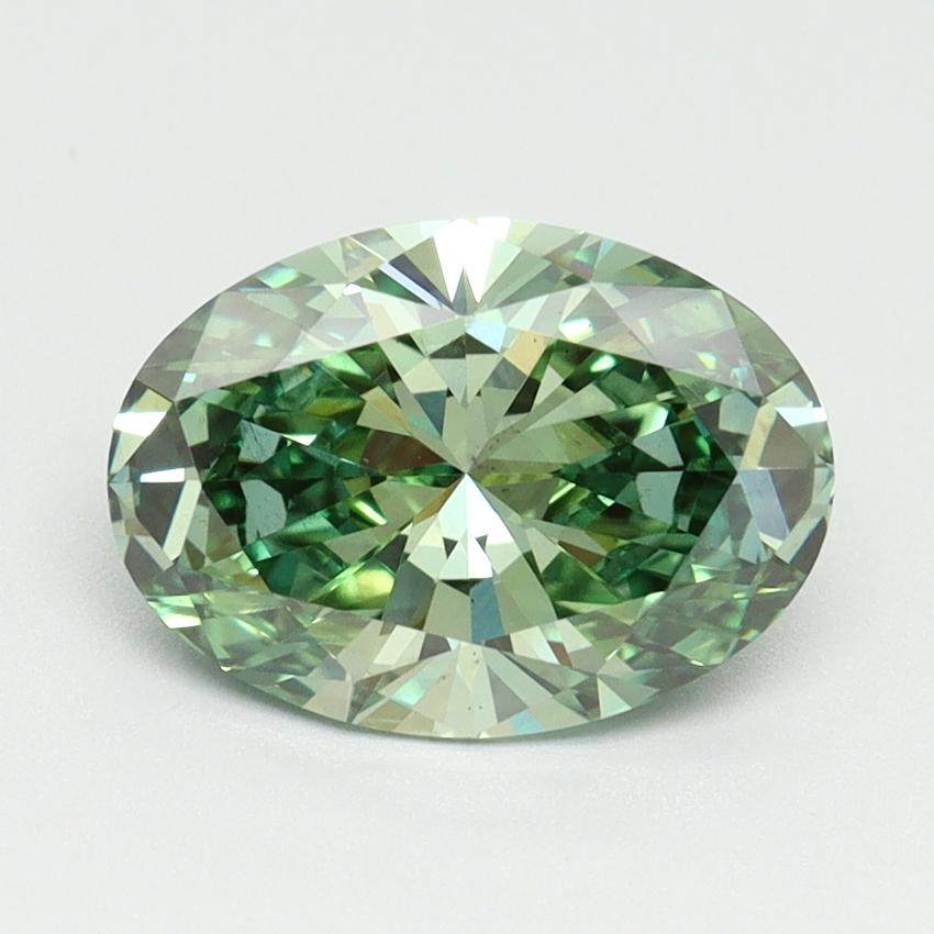 2.01 Ct. Fancy Vivid Pacific Green Oval Lab Grown Diamond