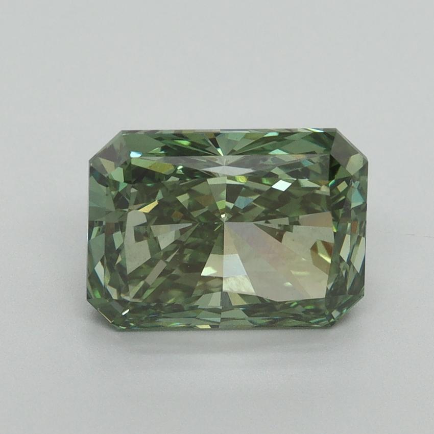 3.15 Ct. Fancy Vivid Green Radiant Lab Grown Diamond